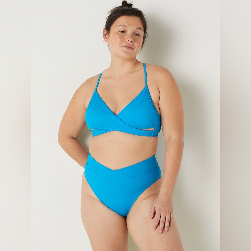 3 for $10 NWT Victoria’s Secret PINK Body Wrap Bikini Top Turquoise Teal New